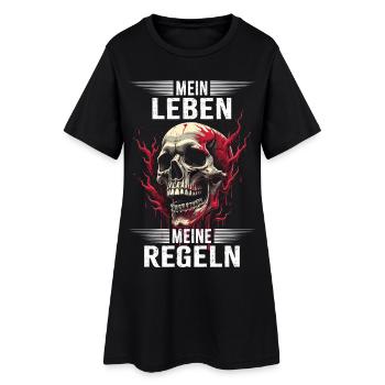 Ma vie - Mes règles - Robe T-shirt Femme - noir - Devant