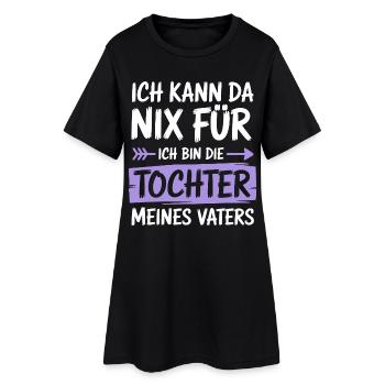 Fille, père, papa, enfant. Je n'y peux rien. Chemise - Robe T-shirt Femme - noir - Devant
