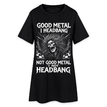 Lustiger Metal Spruch Headbangen Festival Merch - Frauen T-Shirt-Kleid - Schwarz - Vorne