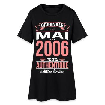 Anniversaire 20 ans - Originale - Mai 2006 - Robe T-shirt Femme - noir - Devant
