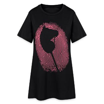 Cavalier d’empreintes digitales pour cheval de loisir - Robe T-shirt Femme - noir - Devant
