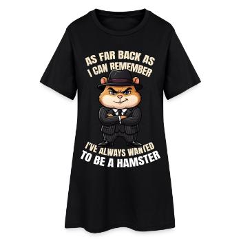 Lustiger Gangster-Hamster-Tierfilm Parodie Schwarz - Frauen T-Shirt-Kleid - Schwarz - Vorne