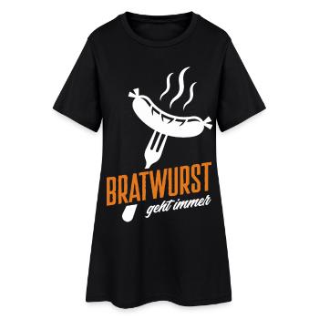 Grillmeister Geschenk Fleisch Wurst & Bier - Frauen T-Shirt-Kleid - Schwarz - Vorne