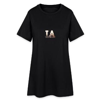 LA - Los Angeles - Frauen T-Shirt-Kleid - Schwarz - Vorne