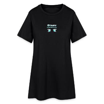 mangaaugen, Otaku statement - Frauen T-Shirt-Kleid - Schwarz - Vorne