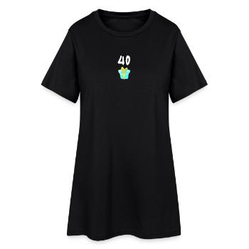 geschenk, 40 geschenkbox - Frauen T-Shirt-Kleid - Schwarz - Vorne