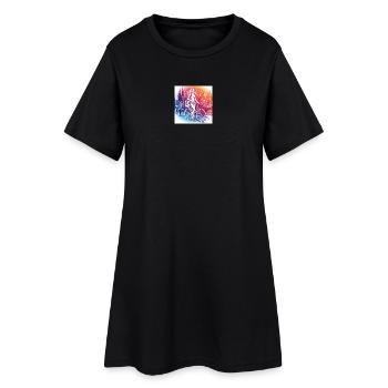 Amsterdam à vélo - Belle fille sur un vélo. - Robe T-shirt Femme - noir - Devant