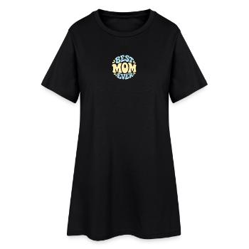 Best Mom Ever Pastel Print - Frauen T-Shirt-Kleid - Schwarz - Vorne
