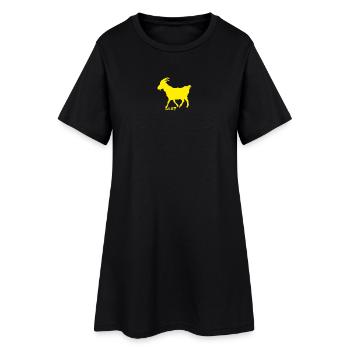 Chèvre GOAT jaune - Robe T-shirt Femme - noir - Devant