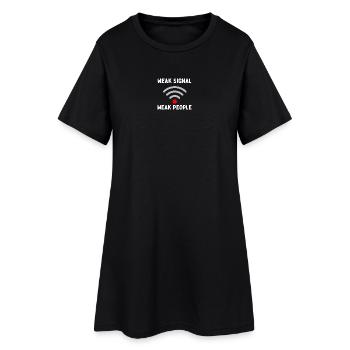 Signal faible - Robe T-shirt Femme - noir - Devant
