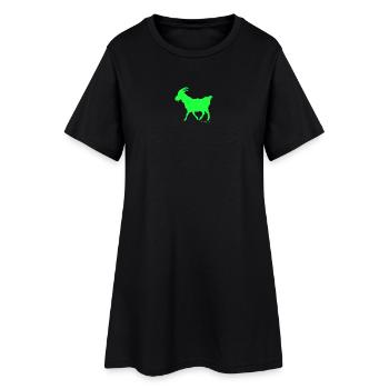 G.O.A.T. Chèvre bouc émissaire néon vert - Robe T-shirt Femme - noir - Devant