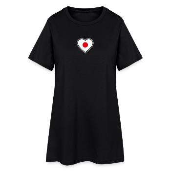 japan flagge herz - Frauen T-Shirt-Kleid - Schwarz - Vorne