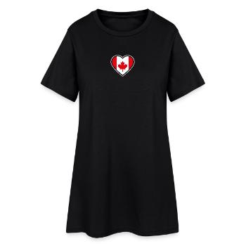 kanada flagge herz - Frauen T-Shirt-Kleid - Schwarz - Vorne