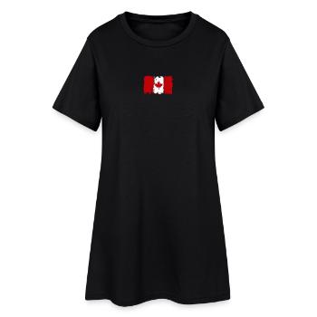Éclaboussure d’encre de feuille d’érable - Robe T-shirt Femme - noir - Devant