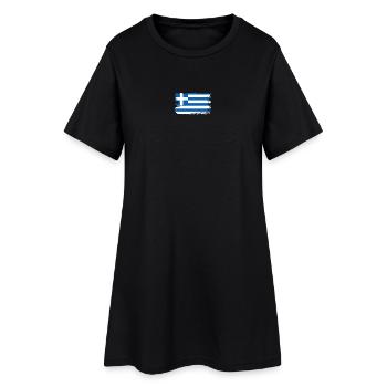 Coup de pinceau du drapeau grec - Robe T-shirt Femme - noir - Devant