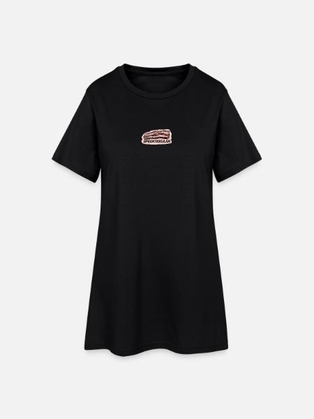 Specktakulär.  - Frauen T-Shirt-Kleid - Schwarz