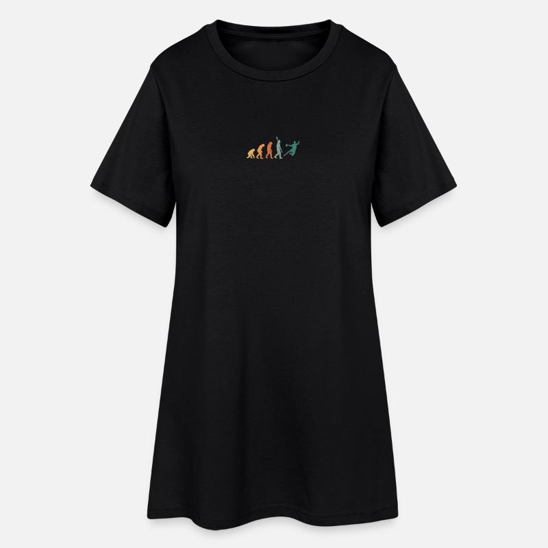 Evolution Handball Retro - Frauen T-Shirt-Kleid - Schwarz
