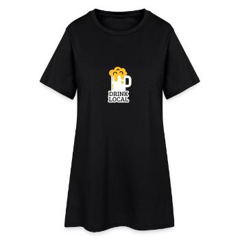 drink local - Frauen T-Shirt-Kleid - Schwarz - Vorne