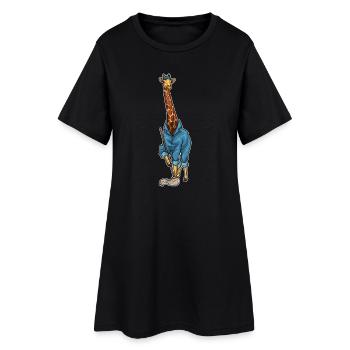 Giraffe Cleaner Mop - Women’s T-Shirt Dress - black - Front