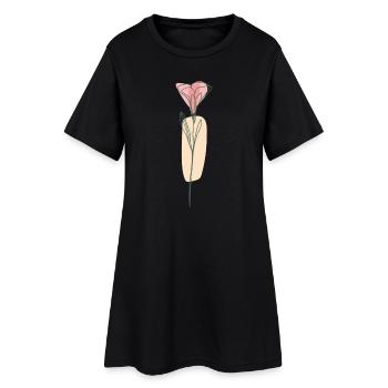 Flower - Women’s T-Shirt Dress - black - Front