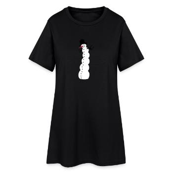 snowman - Women’s T-Shirt Dress - black - Front