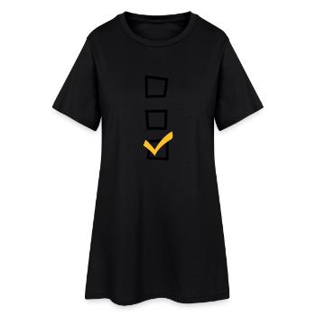 Checkbox mir einem Haken - Frauen T-Shirt-Kleid - Schwarz - Vorne