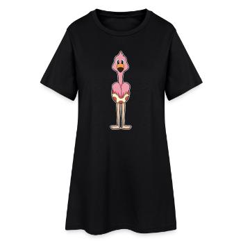 Œuf flamant rose - Robe T-shirt Femme - noir - Devant