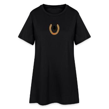Fer à cheval Frise - Robe T-shirt Femme - noir - Devant