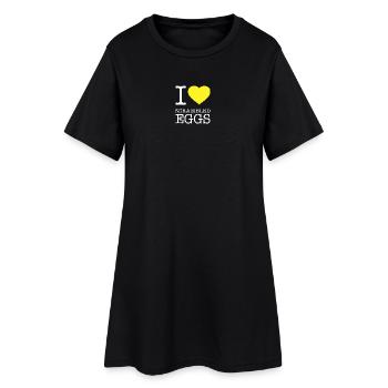I LOVE SCRAMBLED EGGS Rührei - Women’s T-Shirt Dress - black - Front