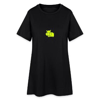 cute hippo color - Robe T-shirt Femme - noir - Devant
