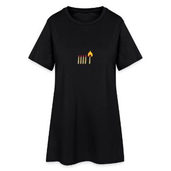 Streichholz Matchsticks Feuer Fire brennen burning - Women’s T-Shirt Dress - black - Front