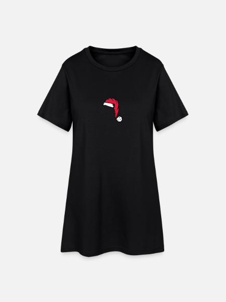 Nikolaus Weihnachtsmann Mütze - Frauen T-Shirt-Kleid - Schwarz