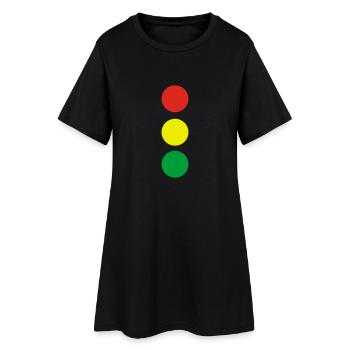 Ampel - Frauen T-Shirt-Kleid - Schwarz - Vorne