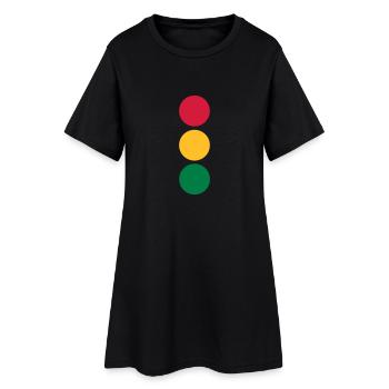 Ampel - Auto - Frauen T-Shirt-Kleid - Schwarz - Vorne