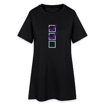 Check - ok - Women’s T-Shirt Dress - black - Front