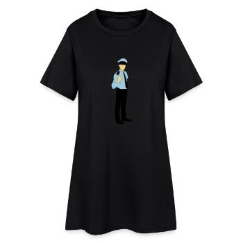 Polizist - Frauen T-Shirt-Kleid - Schwarz - Vorne