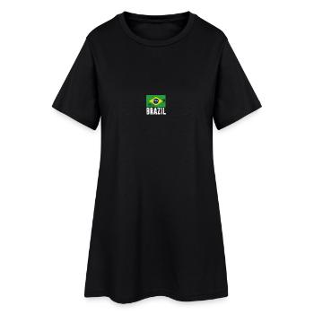 Drapeau du Brésil Drapeau du Brésil Vintage - Robe T-shirt Femme - noir - Devant