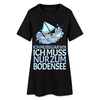 Bodensee - Frauen T-Shirt-Kleid - Schwarz - Vorne