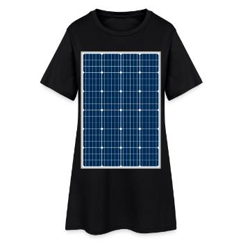 Cellule solaire, photovoltaïque, énergie solaire, panneau solaire - Robe T-shirt Femme - noir - Devant