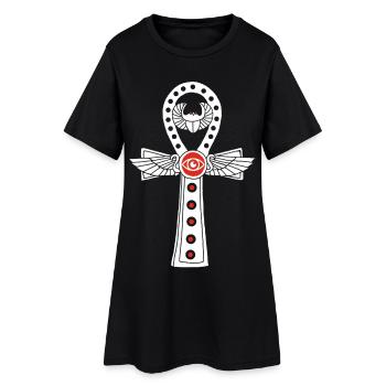 Croix de vie égyptienne (blanc) - Robe T-shirt Femme - noir - Devant