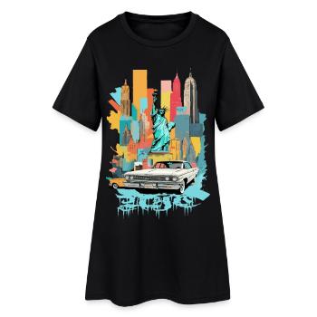 Ville de New York - Robe T-shirt Femme - noir - Devant