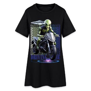 Alien à moto - Robe T-shirt Femme - noir - Devant