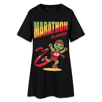 Tortue marathonienne - Robe T-shirt Femme - noir - Devant