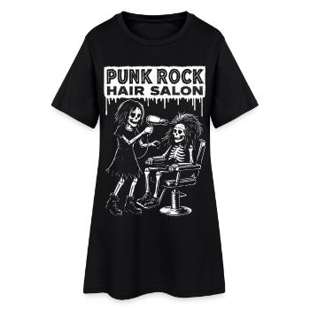 Punk Rock Squelettes Coiffure - Robe T-shirt Femme - noir - Devant