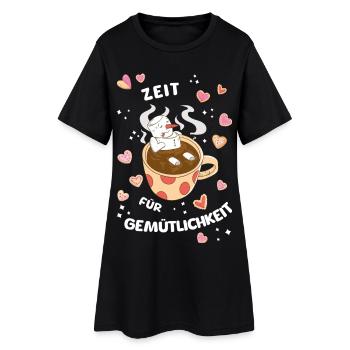 Winter Christmas Chilling Snowman in Cocoa - Women’s T-Shirt Dress - black - Front