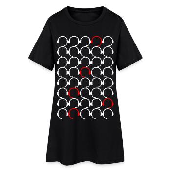 Headset pattern with red accents - Women’s T-Shirt Dress - black - Front