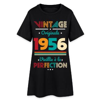 1956 – Vintage – Vieillie à la perfection - Robe T-shirt Femme - noir - Devant