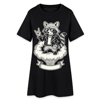 Groupe de rock de musique raton laveur rétro drôle, mignon - Robe T-shirt Femme - noir - Devant