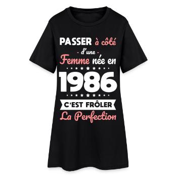 Geboren 1986 – Perfektion nahe - Frauen T-Shirt-Kleid - Schwarz - Vorne