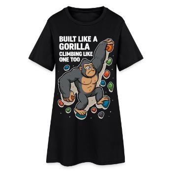 Bloc drôle – Chemise d’escalade de Gorille Cartoon - Robe T-shirt Femme - noir - Devant